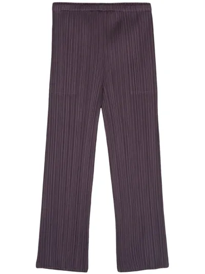 Issey Miyake Straight-leg Cropped Trousers In 89 Dark Purple