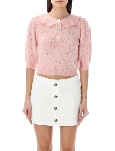 Alessandra Rich Hotfix Jumper In Pink