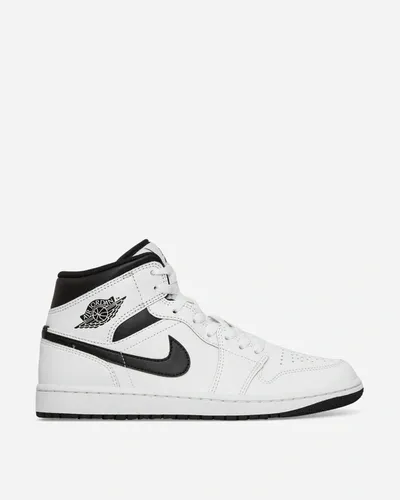 Nike White & Black Air Jordan 1 Mid Sneakers In Multicolor