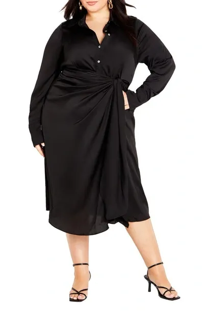 City Chic Alena Dress In Black