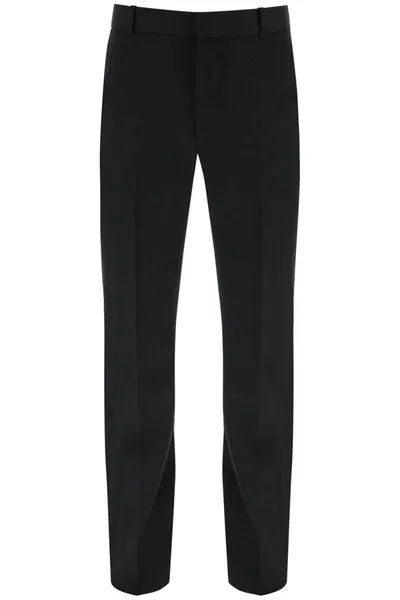 Alexander Mcqueen Straight Leg Trousers In Black