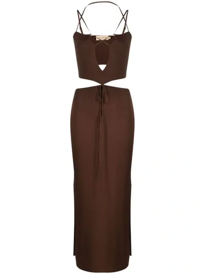 Aya Muse Reis Cutout Maxi Dress In Brown