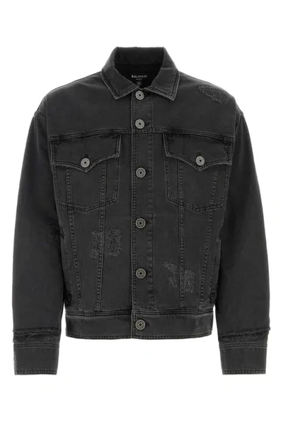 Balmain Jackets And Vests In Black