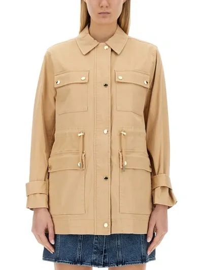 Michael Michael Kors Pocket Cargo Jacket In Beige