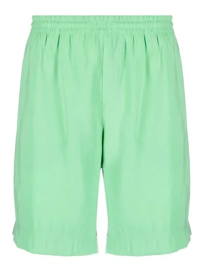 Msgm Bermuda With Logo In Green