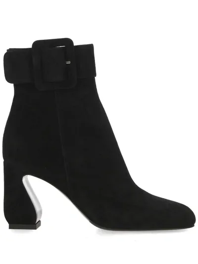 Si Rossi 85mm Square-toe Leather Boots In Black