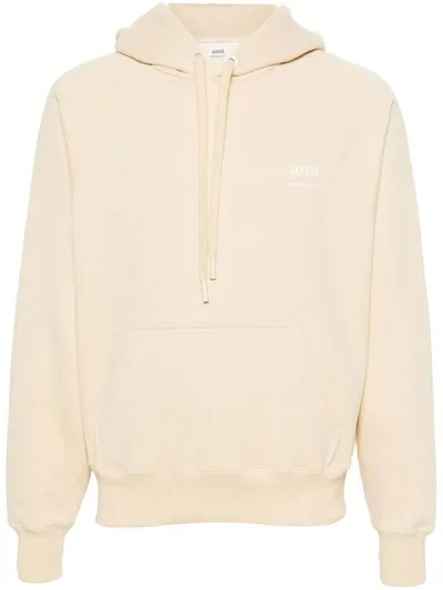 Ami Alexandre Mattiussi Logo-print Cotton Hoodie In White