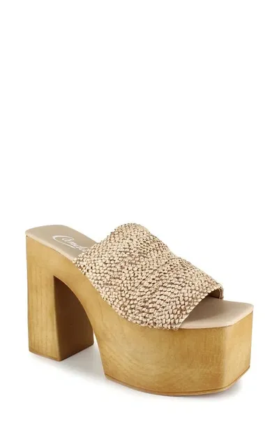 Candies Klara Platform Slide Sandal In Natural