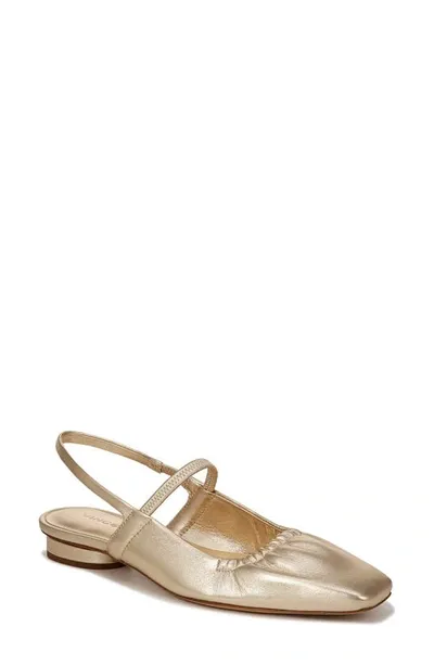 Vince Venice Metallic Slingback Ballerina Flats In Champagne Gold