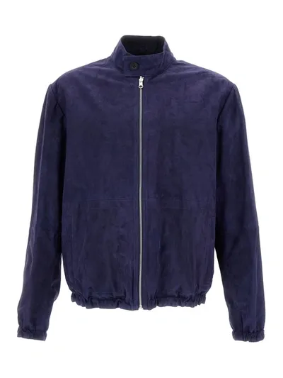 Arma Aron Bomber In Suede In Blue