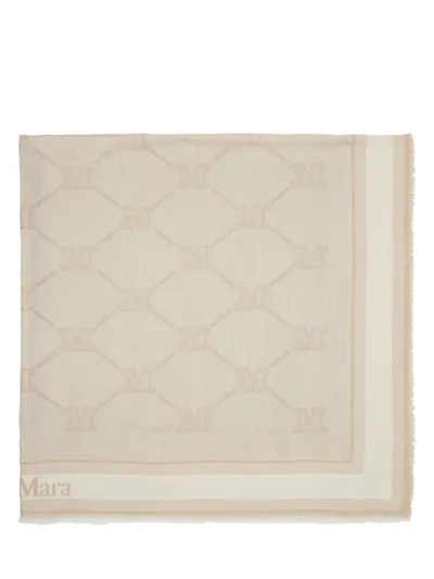 Max Mara Scarf Wool In Beige