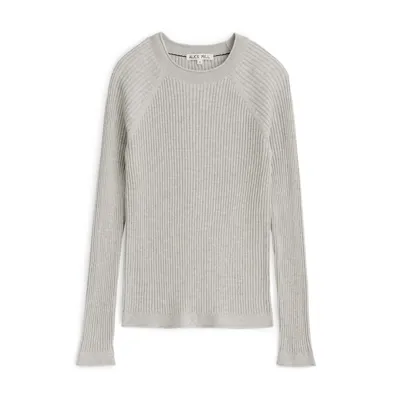 Alex Mill Ribbed Crewneck Sweater In Heather Grey