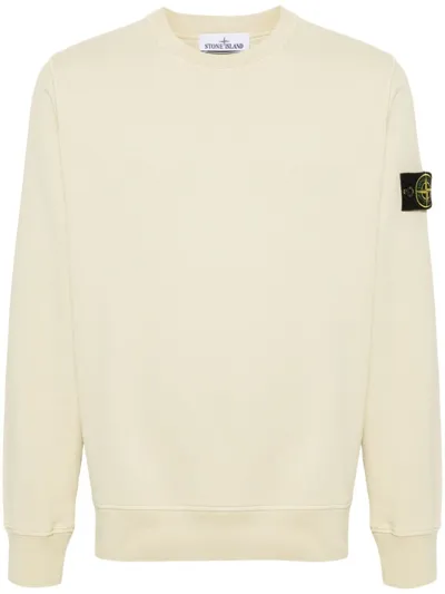 Stone Island Felpa Con Applicazione Compass In Yellow