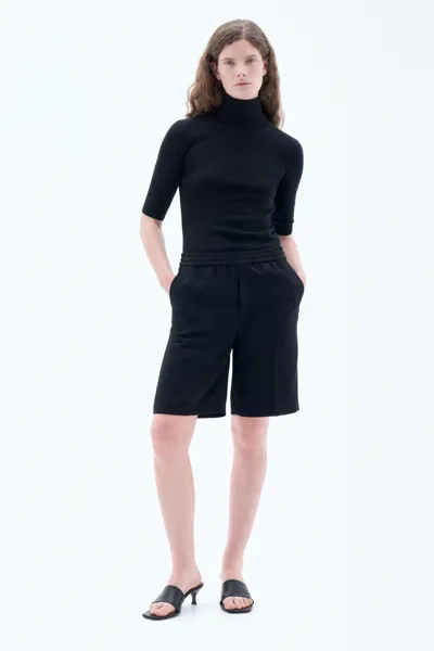 Filippa K Matte High Waisted Shorts In Black