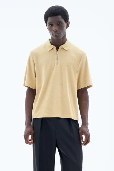 Filippa K Boxy Terry Polo In Yellow