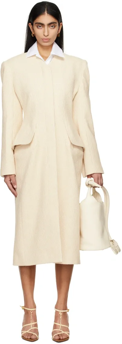 Jacquemus Neutral Le Manteau Cubo Coat - Women's - Polyamide/spandex/elastane/cotton/viscosespandex/elastaneco In Off-white