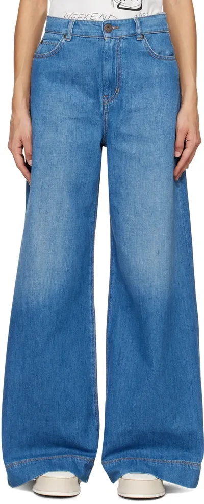 Weekend Max Mara Blue Vega Jeans In Navy002