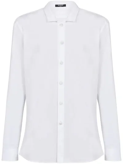 Balmain Fitted Cut Buttoned Shirt In White