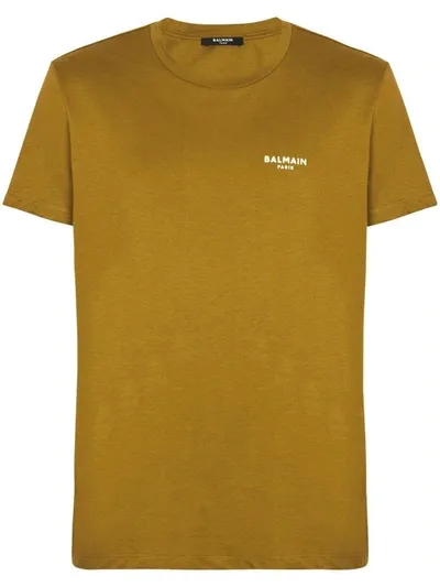 Balmain Logo-print Detail T-shirt In Green