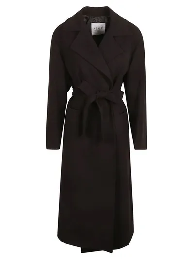 Mvp Wardrobe Tie-waist Long Coat In Black