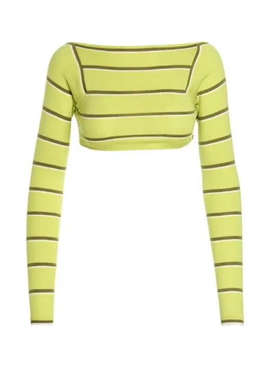 Pucci Striped Croped Top In Green