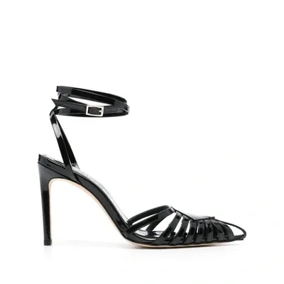 Dear Frances Cage Patent-leather Pumps In Black