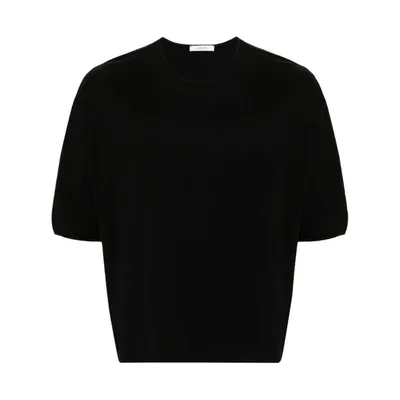 Lemaire Mercerized Cotton T-shirt In Black