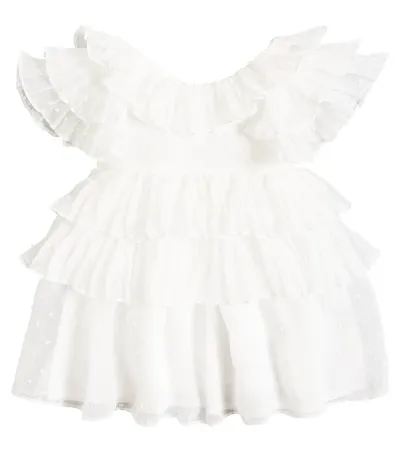 Patachou Baby Tiered Ruffled Tulle Dress In White