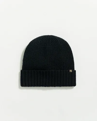 Reid Wool Ribbon Beanie In Black