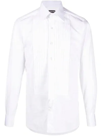 Tom Ford Chest-pocket Long-sleeve Shirt In White