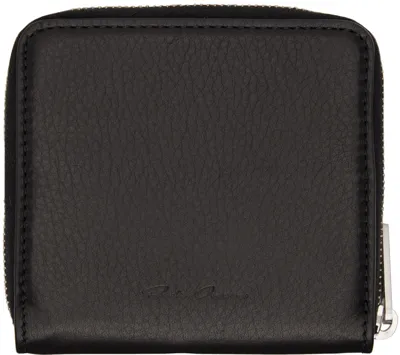 Rick Owens Black Zipped Wallet In 09 Black