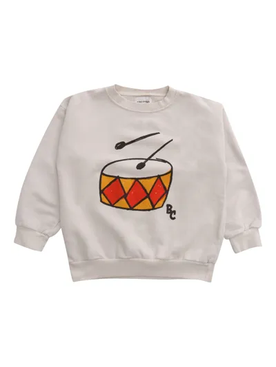 Bobo Choses White Sweatshirt With Print In Beige