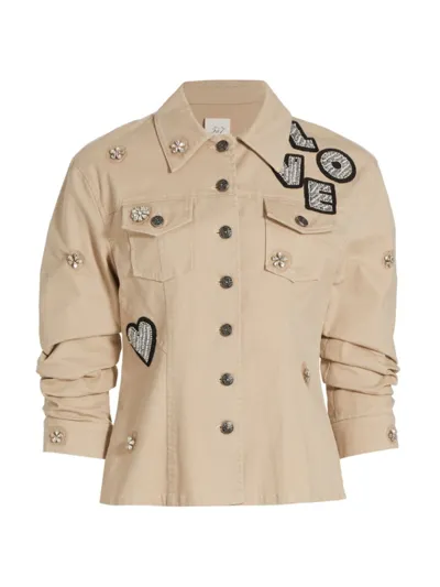 Cinq À Sept Women's Canyon Crystal-embellished Jacket In Khaki