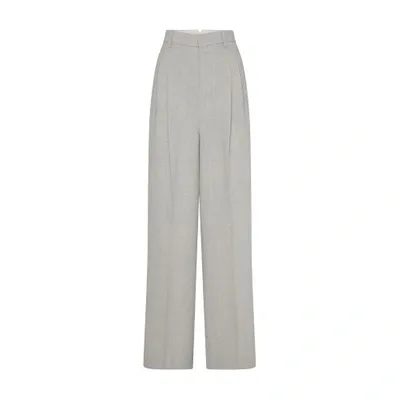 Ami Alexandre Mattiussi High Waist Large Trousers Grey For Women In Light_heather_grey