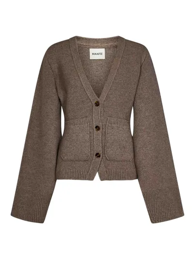 Khaite Cashmere Cardigan In Brown