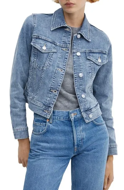 Mango Women's Pocketed Denim Jacket In Medium Blue