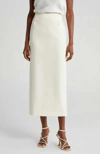 Staud Smith Tailored Midi Column Skirt In Neutral