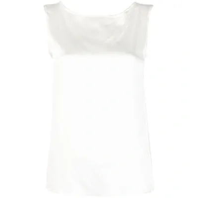 Mazzarelli Sleeveless Silk Top In White