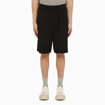 Ami Alexandre Mattiussi Ami Paris Black Wool-blend Bermuda Shorts Men