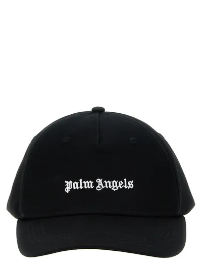 Palm Angels Logo Embroidered Baseball Cap In Black