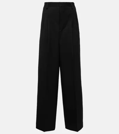 Ami Alexandre Mattiussi High-rise Wool Wide-leg Pants In Schwarz