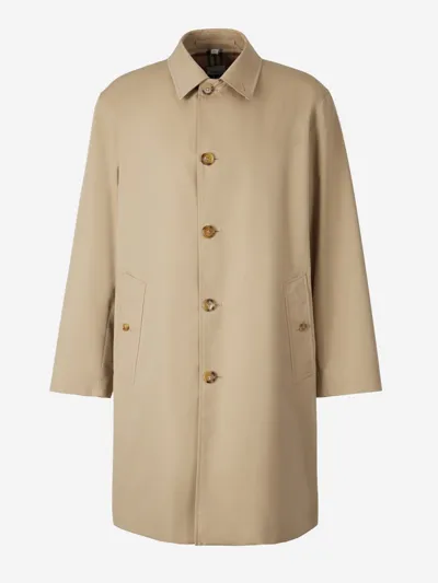 Burberry Cotton Gabardine Coat In Classic Collar