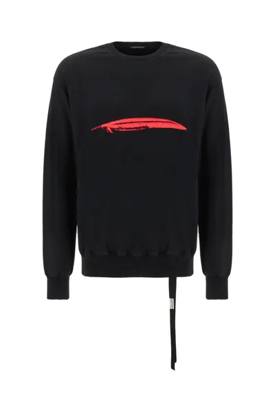 Ann Demeulemeester Logo Printed Crewneck Sweatshirt In Black