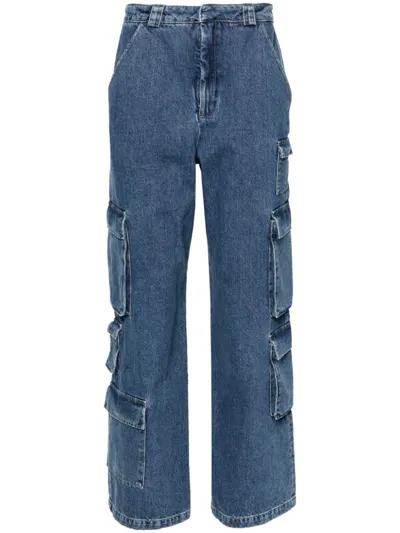 Axel Arigato Roam Wide-leg Cargo Jeans In Blue