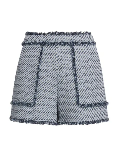 Cinq À Sept Allen Noemie Boucle Shorts In Navy Multi