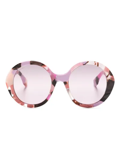 Gucci Gg1628s Round-frame Sunglasses In Pink