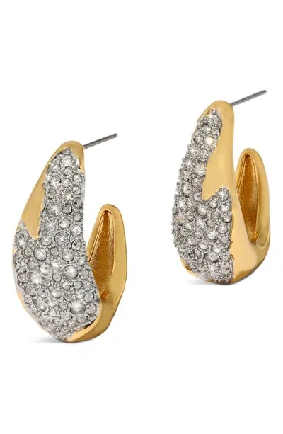 Alexis Bittar Solanales Crystal Hoop Earrings In Gold/crystal