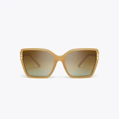 Tory Burch Eleanor Oversized Cat-eye Sunglasses In Yellow