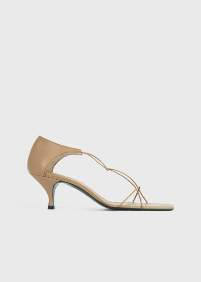 Totême The Leather Knot Sandal Caramel