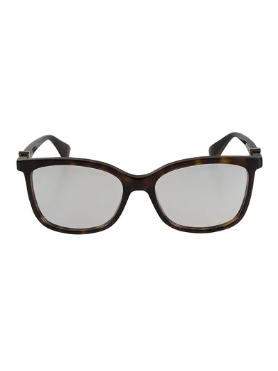 Cartier Flame Effect Clear Lens Glasses In Havana/transparent